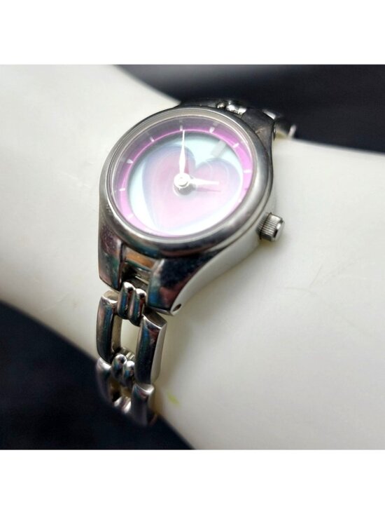 Relic Heart Watch ZR55109 Animated Y2K Stainless Steel Pink Womens New Battery